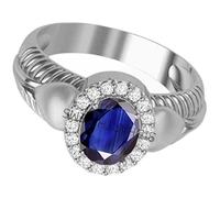 DENMOUS Anello regolabile con zaffiro blu placcato argento 5,00 carati non riscaldato e non trattato Neelam pietra preziosa naturale di Ceylon per uomini e donne - B0BX4F8V-01