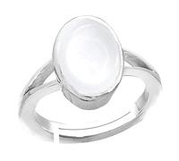 DENMOUS Anello regolabile da donna con pietra di luna/Chandrakant 7,25 Ratti o 6,5 carati con gemma naturale certificata astrologica-B0CK8GJGDNM