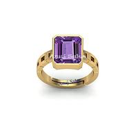 DENMOUS Anello regolabile placcato in oro con ametista 12,25 Ratti da 11,25 carati, originale e certificato Katela/Jamunia-B0BY9DBY1