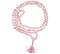 DENMOUS Astrological 108+1 Quarzo Rosa Mala Gulabi Sphatik Mala Originale 8Mm Per Japa E Unisex Indossare-B0758GW9-01