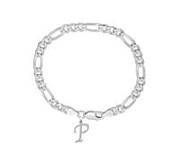 DENMOUS Bracciale ro in argento sterling 92,5% puro con lettera P per uomo-brmfkd_p-1, piccolo, pietra preziosa, Small, Gemma