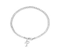 DENMOUS Brmckd_p-1, bracciale in puro argento sterling 92,5% con lettera P dell'alfabeto da uomo, piccolo, pietra preziosa, Small, Gemma