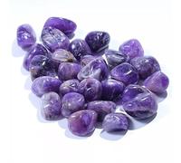 DENMOUS Crystal Tumble B0DJDF1X - Set di 4 cristalli precaricati per la pace, il processo decisionale, la sensibilizzazione spirituale, la guarigione dei chakra e il rilassamento, viola, piccolo