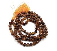 DENMOUS Fengshui, collana Mala 108 + 1 perline rotonde da 8 mm, pietra preziosa naturale originale per Jaap Pooja, astrologia, meditazione, protezione per uomo e donna, unisex, Small, Gemma