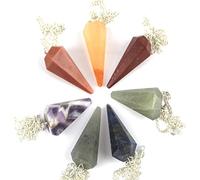 DENMOUS Gemma 7 Chakra Pendolo Set Vera Guarigione Reiki Chakra Equilibrio Buona Fortuna Meditazione B014HJO91