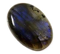 DENMOUS Labradorite blu lampeggiante naturale gemma ovale sciolto cabochon 30,5 ct Ju10-B07XP4G9-1D