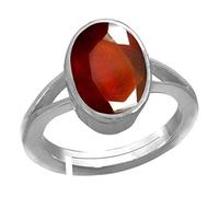 DENMOUS S-B08W3HL7-01 - Anello regolabile in argento con pietra preziosa astrologica da 10,25 ratti naturale certificata in laboratorio Hessonite/granato/Gomed, misure comprese tra 15 e 28