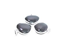 DENMOUS Set di 3 ciondoli in tormalina nera a forma di cuore, per Reiki, chakra, guarigione, yoga, meditazione, idea regalo -B07CK9LLDNM