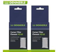 Dennerle 2 X Corner Filter Elemento 40/60 Cartuccia Di Ricambio Spezialvlies