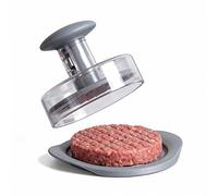 Denny International Crystals Pressa per hamburger, antiaderente, stampo rotondo per hamburger per barbecue, perfetto per hamburger alla griglia, arrosto o cucina, grigio