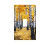 Densa foresta di betulla in autunno copertura interruttore luce gialla decorativo singolo interruttore 1 banda piastra da parete per cucina fattoria camera da letto bagno decorazione artistica