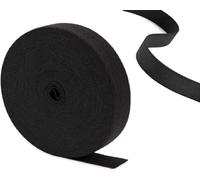 DENSCO Elastici spessi bianchi per cucire in vita, 25 mm, 10 metri, larghezza 2,5 cm, rotolo di elastico, sartoria, fasce per capelli, pantaloni, parrucca e artigianato fai da te (nero, 25 mm-10 m)