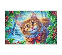 Dense Flower Cute Cat Rompicapo 1000 Pezzi Per Decorazione Camera Bambini Flora Meadow Leaf Cartone Atossico Tema Disney Per Cameretta Attività Educativa Con Confezione Regalo 1000 PCS