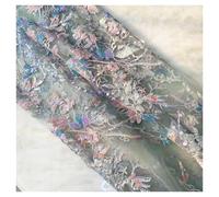 Dense Shiny Bead Embroidery Fabric Brilliant Shine Mesh Lace Material Dress Evening Gown DIY Sewing(Green,10yard)