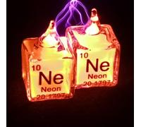 densità del cubo, 1 cubo di vetro di gas raro, cubo di elementi idrogeno, azoto, ossigeno, elio, neon, argon, kripton, xeno(Neon Ne)