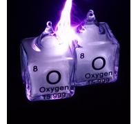 densità del cubo, 1 cubo di vetro di gas raro, cubo di elementi idrogeno, azoto, ossigeno, elio, neon, argon, kripton, xeno(Oxygen O)