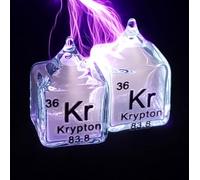 densità del cubo, 1 cubo di vetro di gas raro, cubo di elementi idrogeno, azoto, ossigeno, elio, neon, argon, kripton, xeno(Krypton Kr)
