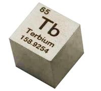 densità del cubo, Cubi di elementi da 10 mm - Collezione della tavola periodica degli elementi - Metalli delle terre rare(Terbium Tb)