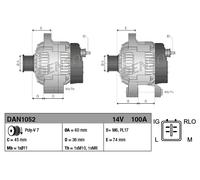 Alternatore con puleggia multipla DAN1052 DENSO per TOYOTA RAV 4 III