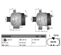 DENSO DAN3002 Alternatore per AUDI,SEAT,SKODA,VW
