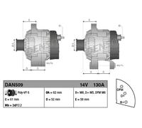 Alternatore, generatore DENSO DAN509