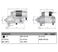 Motorino di avviamento Senso rotazione orario DSN1376 DENSO per BMW 5 Touring X3