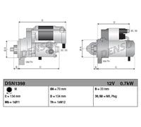 Motorino di avviamento Senso rotazione orario DSN1398 DENSO per HONDA JAZZ II