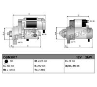 DENSO DSN3017 Motorino d'avviamento per OPEL,SAAB,VAUXHALL