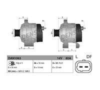 DENSO Generatore Alternatore 80A 14V Per Peugeot 306 Break 7E N3 N5 106 II