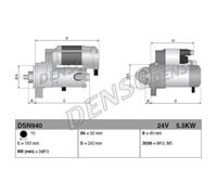 DENSO Motorino Avviamento Starter 5.5kW 24 V DSN940