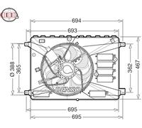 DENSO Ventola Raffreddamento Del Motore Radiatore per Ford Kuga I Galaxy 2.0