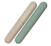 Dental Aesthetics Eco Portaspazzolino di grano, 2 pezzi, verde, 20,5 cm x 3 cm x 2 cm