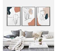 Dental Art Tooth Colour Canvas Painting Acquerello Wall Art Poster Igienista dentale Stampa su tela Denti Immagini a parete Clinic Decor 60*80cm Frameless