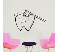 Dental Clinic Wall Decal Dental Wall Sticker Dental Clinic Wall Decor Decalcomania Dente Decalcomania Vinile Casa Bagno Decorazione Murale 87x57cm