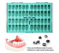 Dental Kids Crown Stainless Steel temporanee Primary Molar Crowns Refill 48Sizes