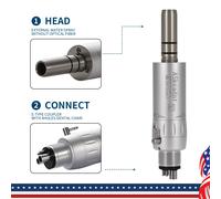 Dental Straight Contra Angle Air Motor 4/2Holes Slow Low Speed Handpiece NEW