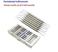 Dentale Strumenti Parodontale Gracey Curette Set di 7 with cassette root planing