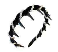 Dente a fascia per la testa di perla: elegante pettine a onde di perle, accessorio decorativo per capelluto non scorrevole | Enhancer ornamentale del casco, strumento di ado