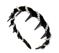 Dente a fascia perla - Hoop per capelli | Banda di capelli ondulati | Banda con denti comodi accessori per la testa elegante | Cerchi per capelli con design a doppia faccia perfetti per feste matrimon