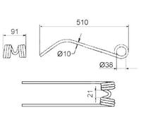 Dente d'andana NIEMEYER RH 311 D per rastrelli rotanti
