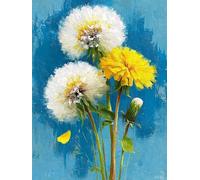 Dente Di Leone 5D Diamond Painting Kit Paesaggio Diamond Painting Adulti, Quadri con Perline Passatempo per Adulti, Mosaico Diamantini Crystal Art per Pittura Kit, Decorazioni, Regalo 40x55 cm -TL63B1