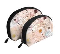Dente di leone dipinto a mano, Borsa per trucco a conchiglia Portamonete da donna Borsa da toilette piccola Borsa per cosmetici 2 pezzi