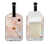 Dente di leone dipinto a mano,Etichette per bagagli in pelle PU, etichette per bagagli resistenti da viaggio, 2 pezzi