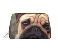 Dente di leone fly pelle lavabile trucco borsa per le donne, borse cosmetiche da viaggio, astuccio portatile con cerniera astuccio organizer, Carlino carino., Taglia unica