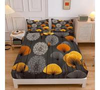Dente Di Leone Lenzuola Matrimoniali Con Super King, Lenzuolo Con Angoli Medioevo Moderno 180x200x30cm, Tessuto Morbido E Lavabile in Lavatrice per Letto Con Materasso Fino a 30cm, Grigio Scuro