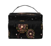 Dente di leone stellato di grande capacità portatile impermeabile borsa cosmetica 23x17x16cm per viaggio sport all'aperto regalo compagno di nozze, Nero , Taglia unica