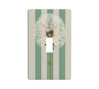 Dente di leone su strisce beige verde chiaro copertura interruttore luce decorativo singolo interruttore 1 banda piastra da parete per cucina fattoria camera da letto bagno decorazione artistica
