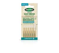 Dentek Green Brush Spazzole interdentali - ISO/misura 3 - per spazi interdentali normali - Manico in legno di betulla certificato FSC - con tappo di protezione in canna da zucchero, 20 g