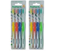 Denthoral Spazzolini 4 Family - Manico Ergonomico e Setole Medie con Punte Arrotondate per la Corretta Rimozione della Placca - Confezione da 8