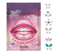 Denti adesivi - strass decorazioni dentali, gemme adesive | autoadesivo zanne gemme, 24pcs sparrkle strass adesivo dente, zanne decorative forniture, come